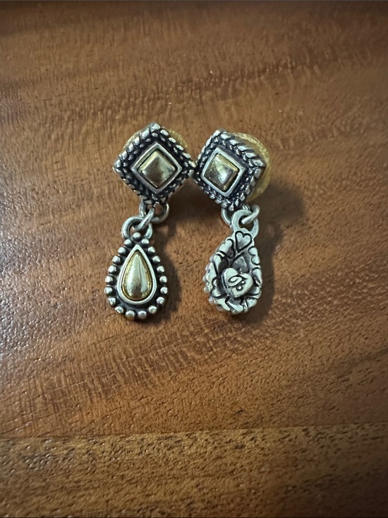 Brighton Jewelry - Brighton Two-Tone Teardrop Dangle Earrings in Silver and Gold